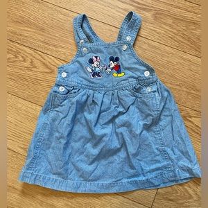 Vintage The Disney Store embroidered Minnie Mouse blue denim dress 18 months